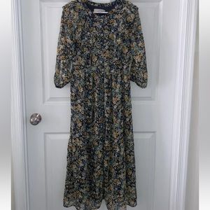 Ann Taylor Loft Floral Prairie Midi Dress